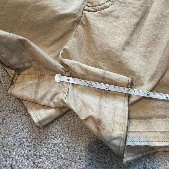 Free People Tan Paper Bag Flowy WideLeg High Waist Pleated Raw Hem Shorts 4 NWOT - Picture 4 of 8